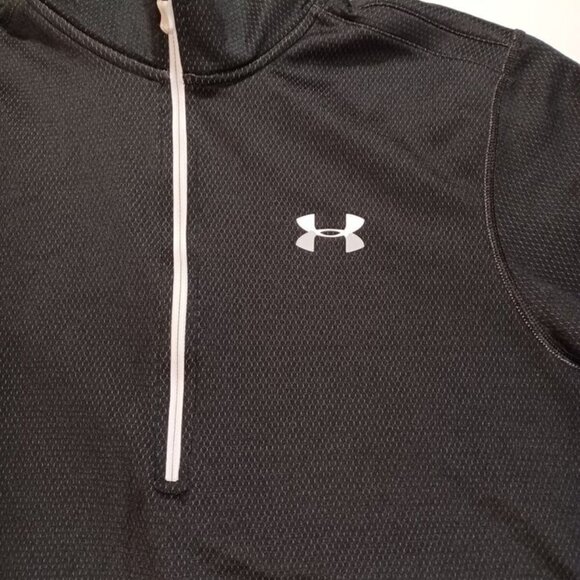Under Armour Loose Fit Cold Gear 1/2 Zip Black Pullover Men's Small - Picture 9 of 9